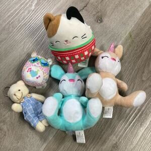 Plush Toy Bundle - Cat, Unicorn, Teddy Keychain &‎ More Plushies